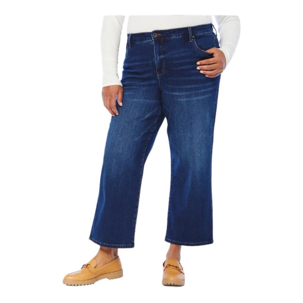 Kut from the Kloth High-Rise Wide-Leg Jeans in Dark Blue